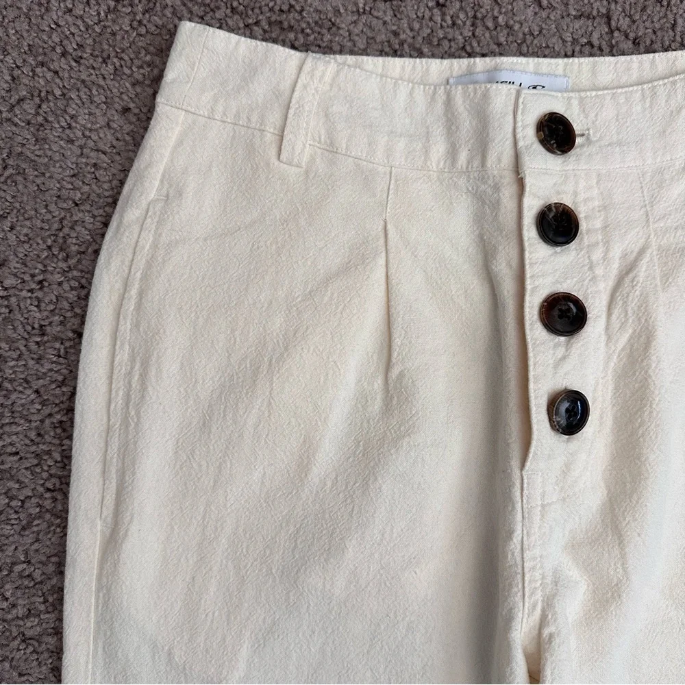 O’Neill Linen Blend Straight Wide Pants Womens 24 Wax Paper